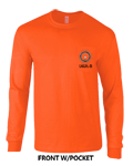 Orange Hi-Viz Long Sleeve Pocket T-Shirt w/logo